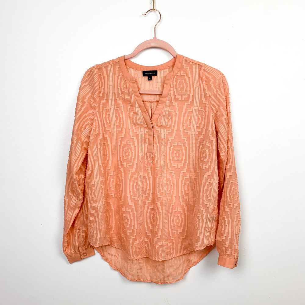 🌼2/$22🌼 The Limited Long Sleeve Sheer Peach Blouse
